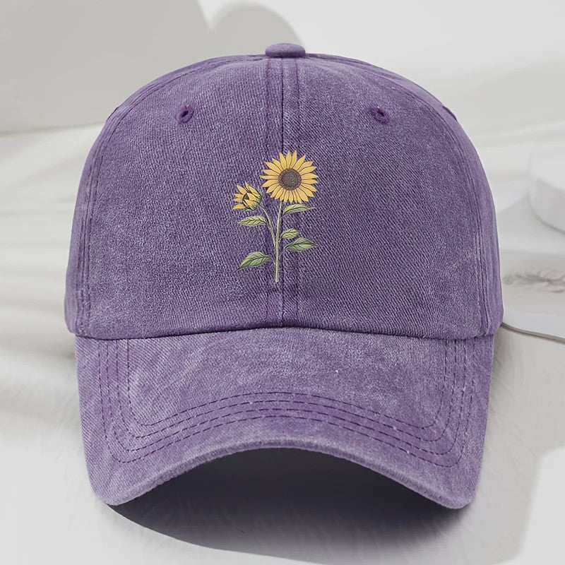 Retro Zonnebloem Baseballpet - Stijlvolle Dad Hat voor Buitenactiviteiten