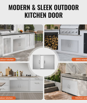 Dubbele RVS Buitendeur voor BBQ Eiland & Keuken - Waterdicht & Duurzaam