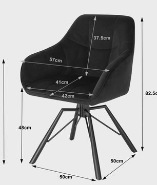 Set van 2 Comfortabele Draaistoelen met Armleuningen en Rugleuning - Stijlvol voor Keuken, Eetkamer en Woonkamer