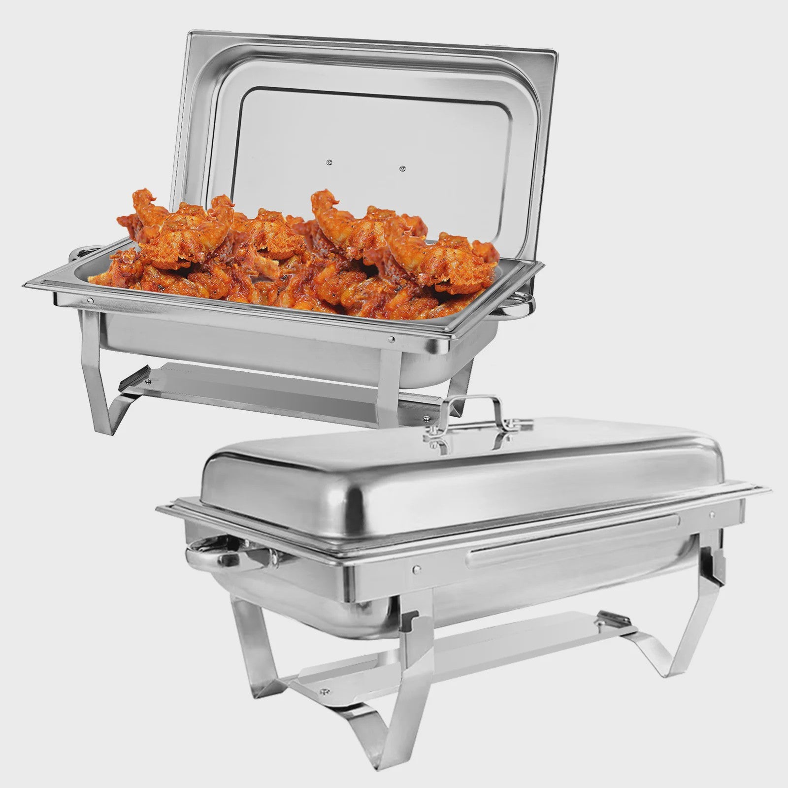 RVS Bain-Marie Set 8QT - Buffet Warmer voor Feesten, Catering & Bruiloften (2/4/6 Stuks)