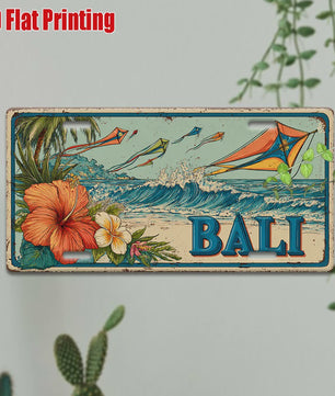 Vintage Bali Vliegerfestival Metalen Bord - Tropisch Strand Decoratie