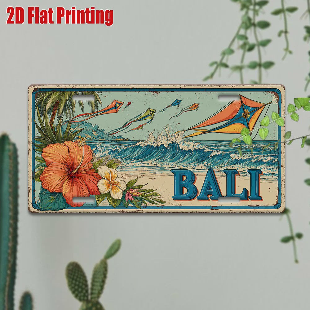 Vintage Bali Vliegerfestival Metalen Bord - Tropisch Strand Decoratie