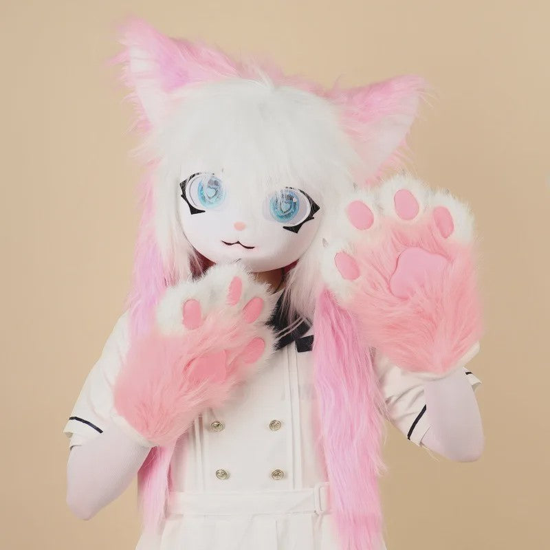 Furry Cosplay Masker Hoofddeksel - Kat & Konijn Stijl voor Kinderen & Feestjes