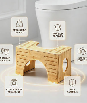 Ergonomische Bamboe Toiletkruk - Verbeter Je Houding en Ontlasting