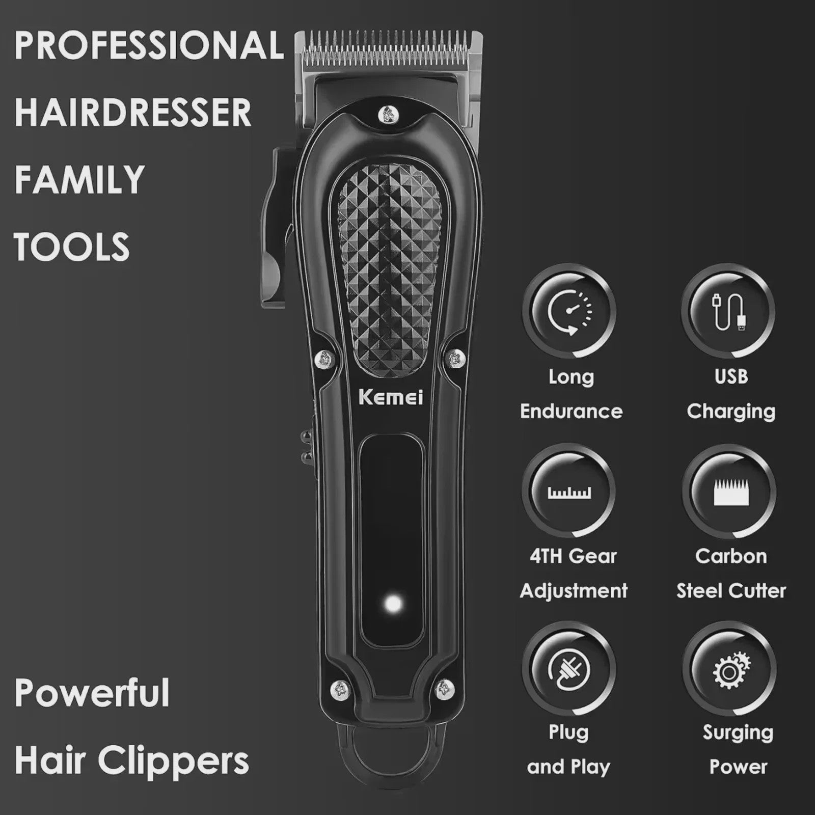 Kemei Professionele Draadloze Baardtrimmer & Tondeuse Set KM-1071/KM-2299