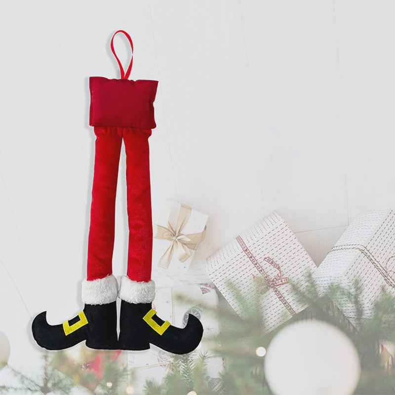 Vrolijke Kerst Elf Benen Hangdecoratie - Kerstboom & Auto Versiering
