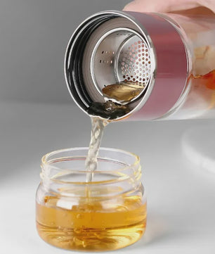 Dubbellaagse Glazen Theefles met Infuser - 420ml - Hittebestendig Borosilicaatglas