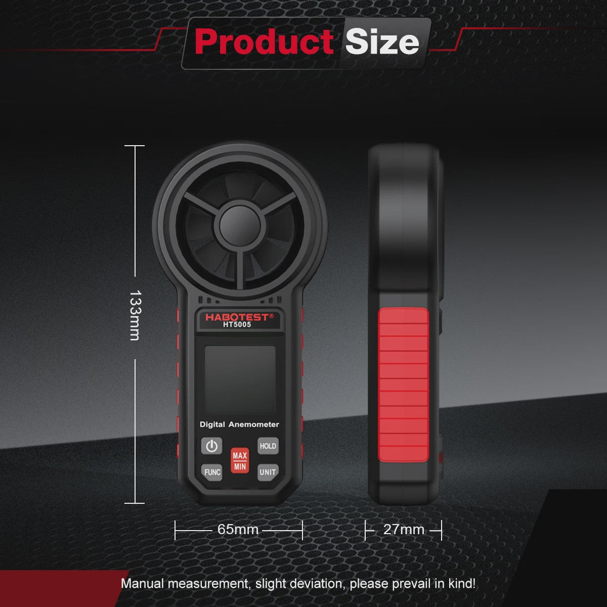 Digitale Anemometer HT5005 - Nauwkeurige Windmeter & Temperatuurmeter