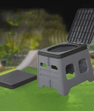 Draagbaar Toilet met Deksel - Sterk en Compact voor Kamperen, Wandelen & Boottochten