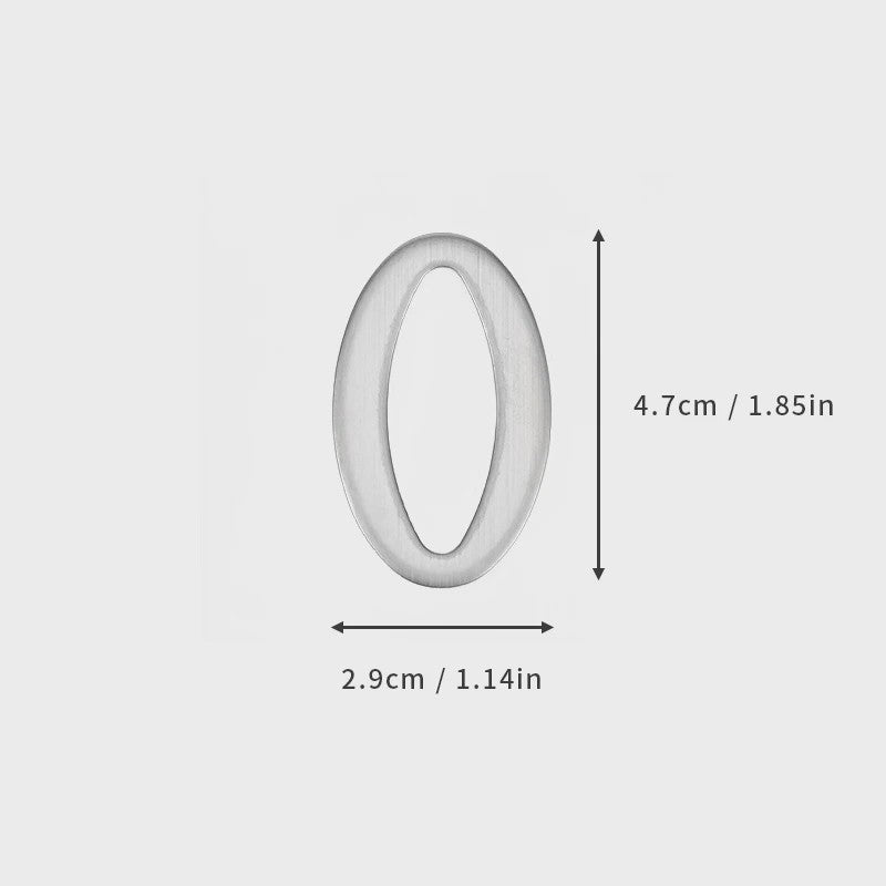 RVS Deurnummer met Zelfklevende Achterkant - 5x3cm Huisnummer voor Buiten