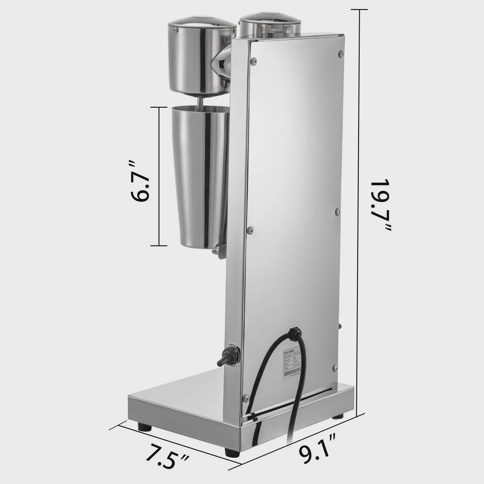 Professionele Dubbele Milkshake Maker - 800ML RVS - Automatische Boba Drank Mixer