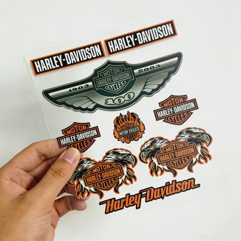 3D Harley Davidson Stickers Set voor Motor & Helm - Decoratieve Decals