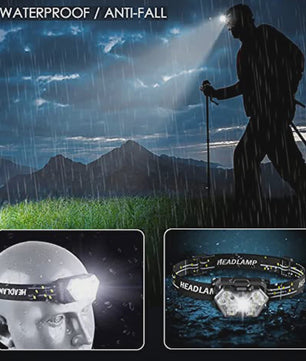 Krachtige 9 LED Hoofdlamp met USB Opladen en Bewegingssensor - Ideaal voor Camping, Vissen en Werk