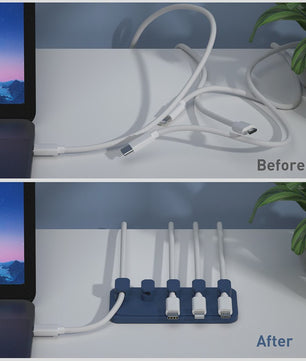 Magnetische Kabelhouder Bureau - 5 Clips voor Orde in USB & Lightning Kabels