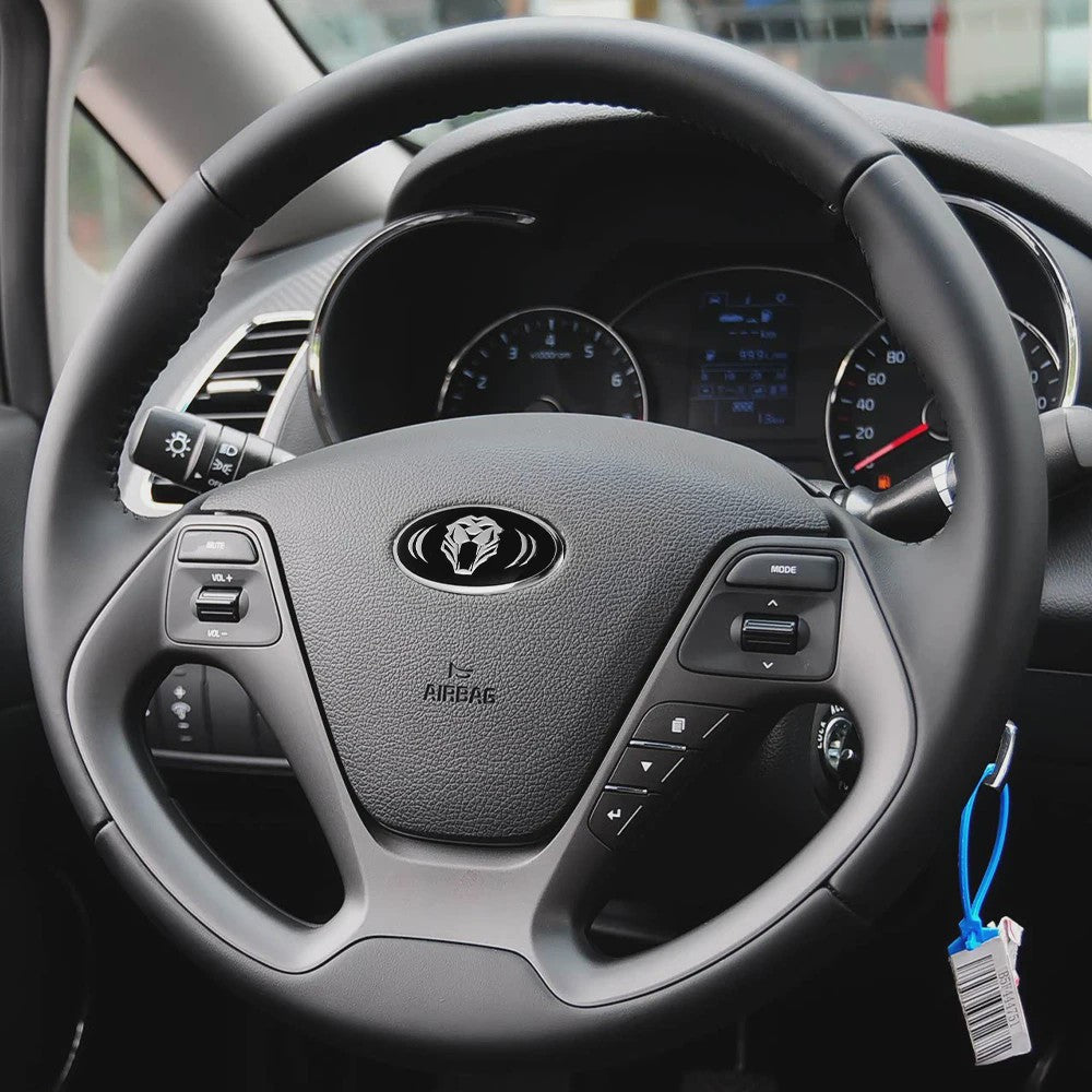 Stuurwiel Embleem Badge Sticker voor KIA Modellen (6.1x3.2cm)