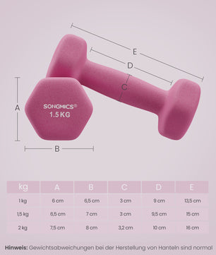 SONGMICS Halterset met Standaard - 6x Halters (1kg, 1.5kg, 2kg) met Neopreen Coating