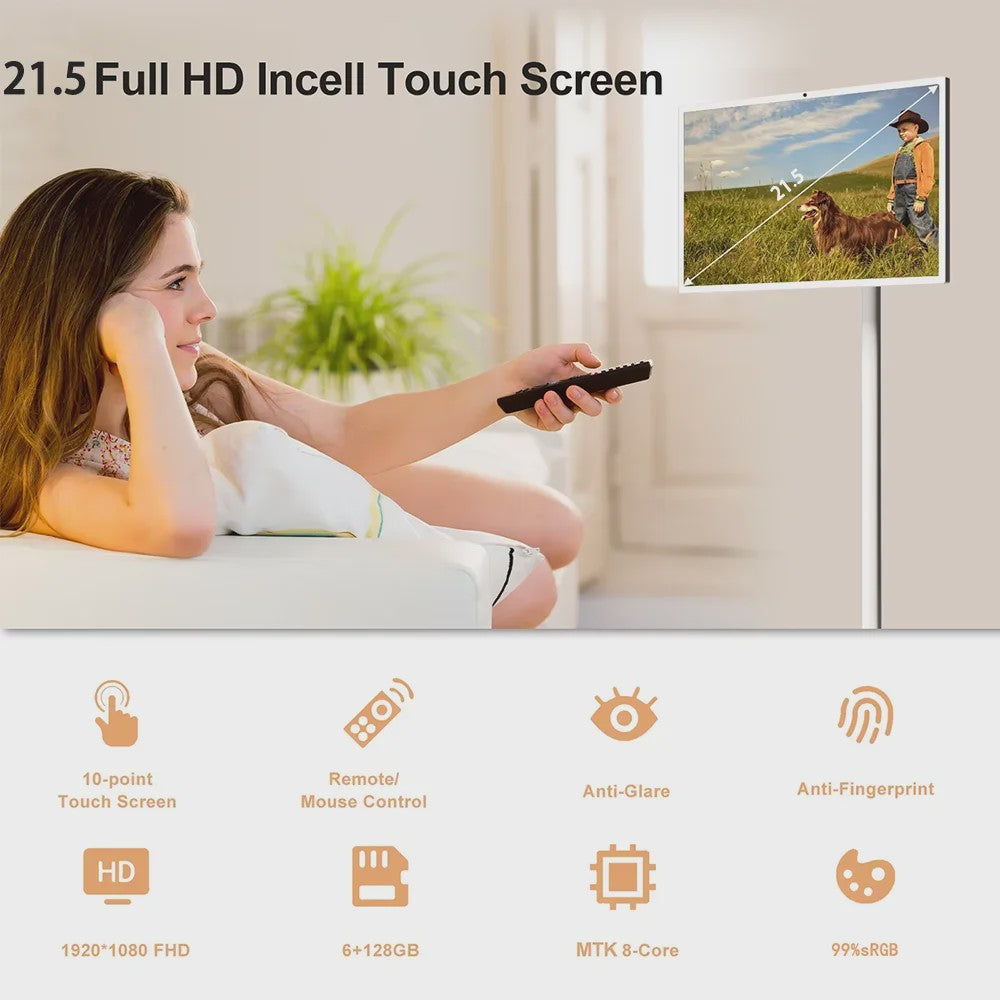 21.5" Android 13 Smart TV Tablet met Touchscreen & 8000mAh Batterij