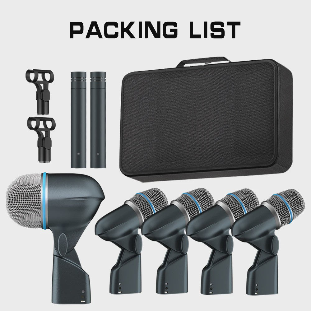Professionele 7-delige Drum Microfoon Set voor Band, Podium & Studio