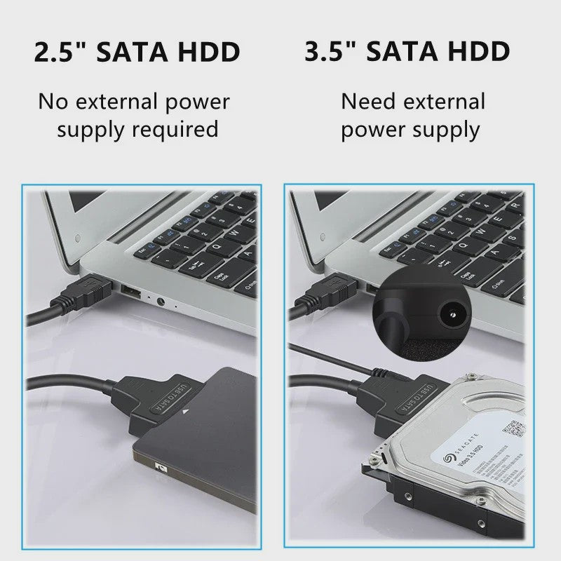 USB 3.0 naar SATA Adapter Kabel voor 2.5" en 3.5" HDD/SSD