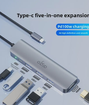 Aigo USB-C Hub met HDMI, PD Snellaadpoort en 3x USB 3.0 voor Laptops