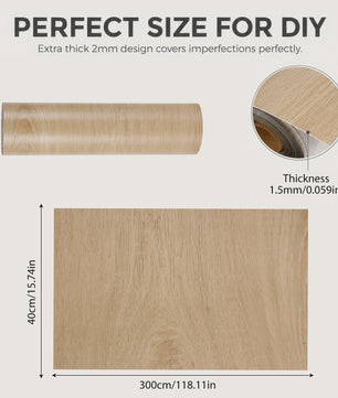 Oak Bruin Vinyl Wrap met Houtnerf Effect - Zelfklevend Behang voor Meubels & Muren (40x300cm)