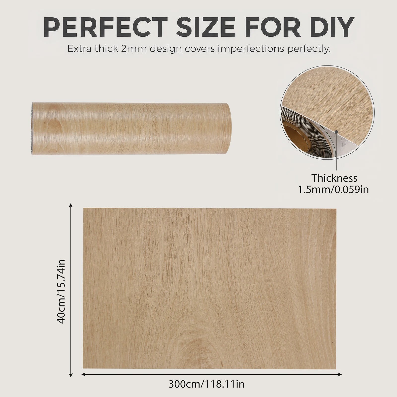 Oak Bruin Vinyl Wrap met Houtnerf Effect - Zelfklevend Behang voor Meubels & Muren (40x300cm)
