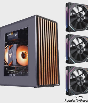 WJCOOLMAN Craftsman 3 PC Case: Stijlvolle Transparante Behuizing met Houten Accenten voor Desktop & Gaming