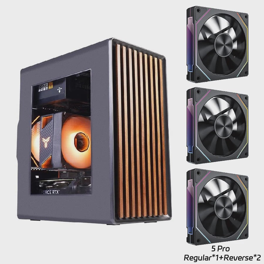 WJCOOLMAN Craftsman 3 PC Case: Stijlvolle Transparante Behuizing met Houten Accenten voor Desktop & Gaming