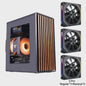 WJCOOLMAN Craftsman 3 PC Case: Stijlvolle Transparante Behuizing met Houten Accenten voor Desktop & Gaming