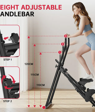 Opvouwbare Stair Stepper - Verticale Klimmachine met 3 Niveaus Weerstand voor Thuis
