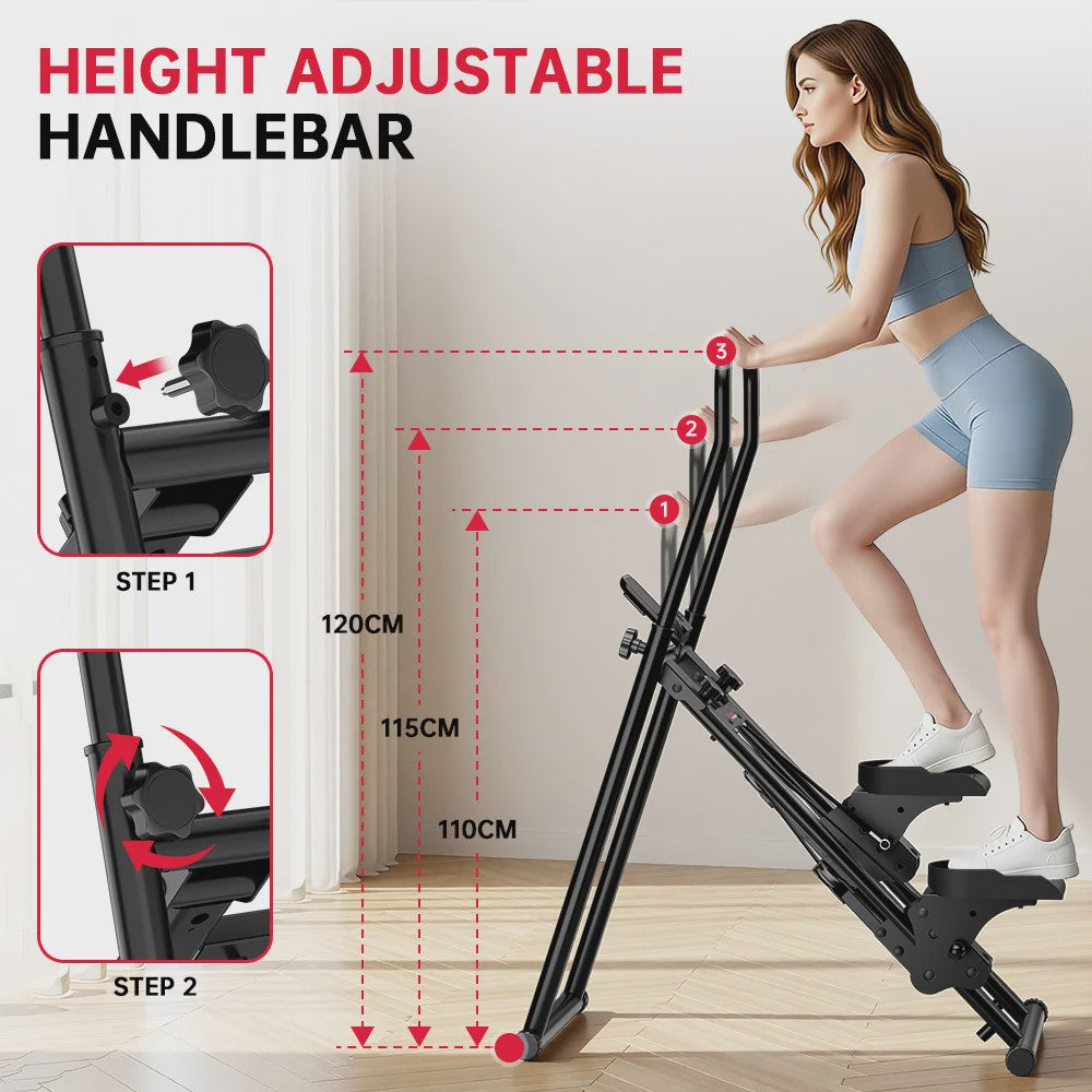 Opvouwbare Stair Stepper - Verticale Klimmachine met 3 Niveaus Weerstand voor Thuis