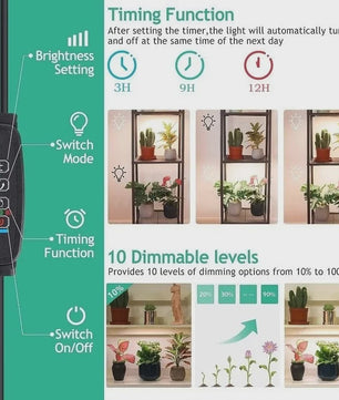 Ultra-dunne LED Groeilamp Full Spectrum met Dimbare Timer voor Binnenplanten