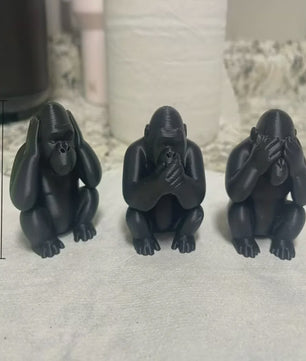 Set van 3 Drie Apen Beeldjes - Niet Zien, Niet Horen, Niet Zeggen - Woonkamer Decoratie
