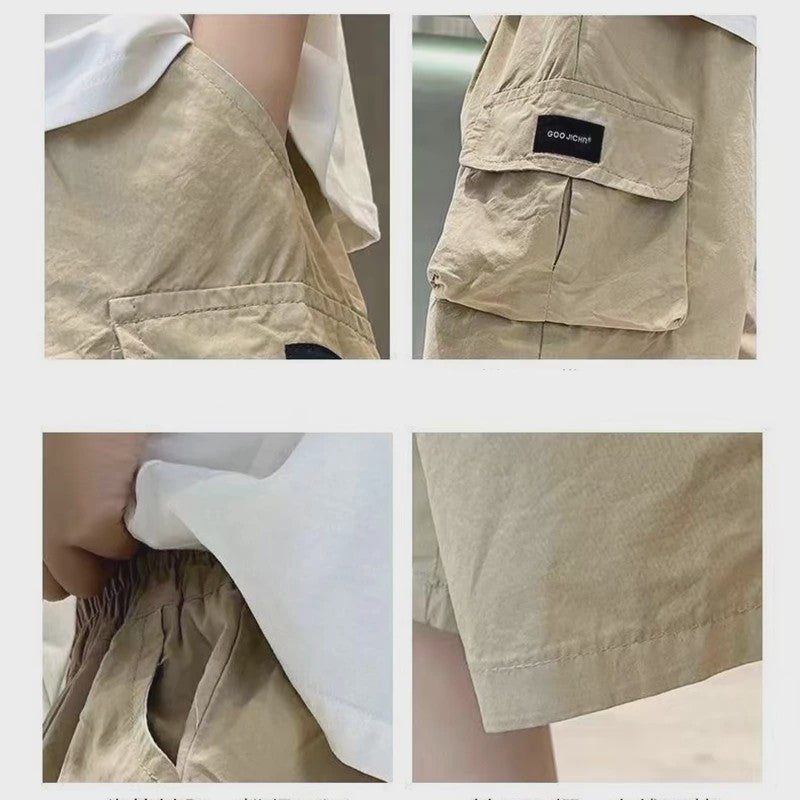 Zomerse Jongens Shorts met Grote Zakken - Katoen, Half Lang - Perfect voor Buiten & Sport (3-14 Jaar)