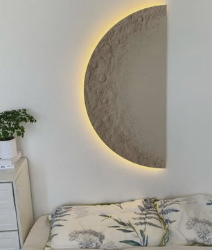 Creatieve Maan Wandlamp met Afstandsbediening - Dimbaar LED Schilderij voor Woonkamer