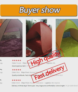 Automatische Pop-Up Strandtent UPF50+ - Snel Opzetbaar Zonnescherm voor Strand, Camping & Vissen