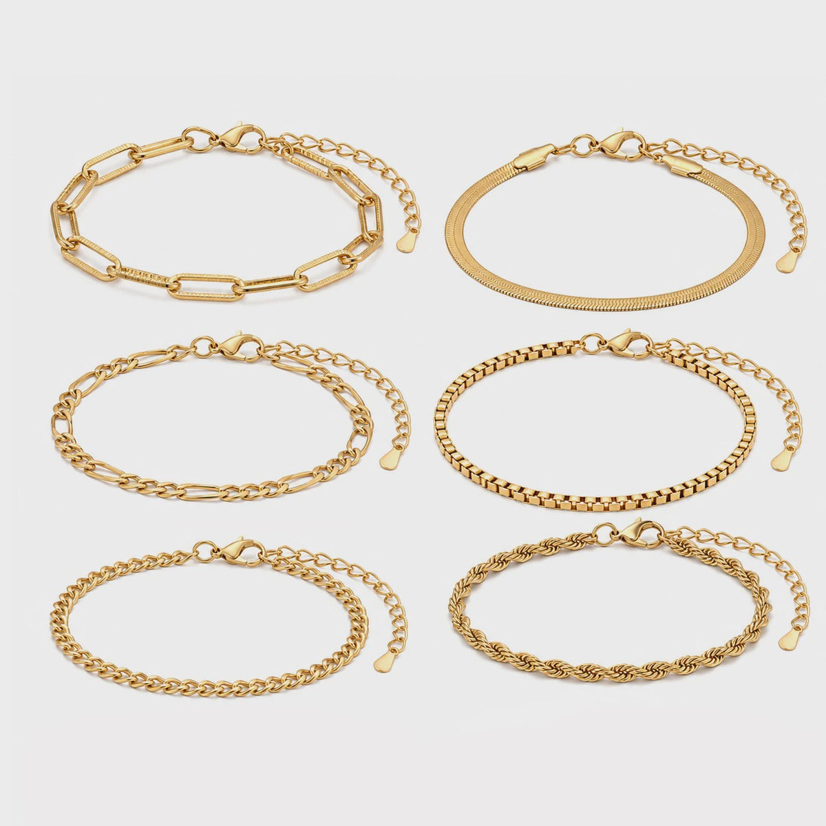 Set van 5 RVS Schakelarmbanden - Minimalistisch & Verstelbaar