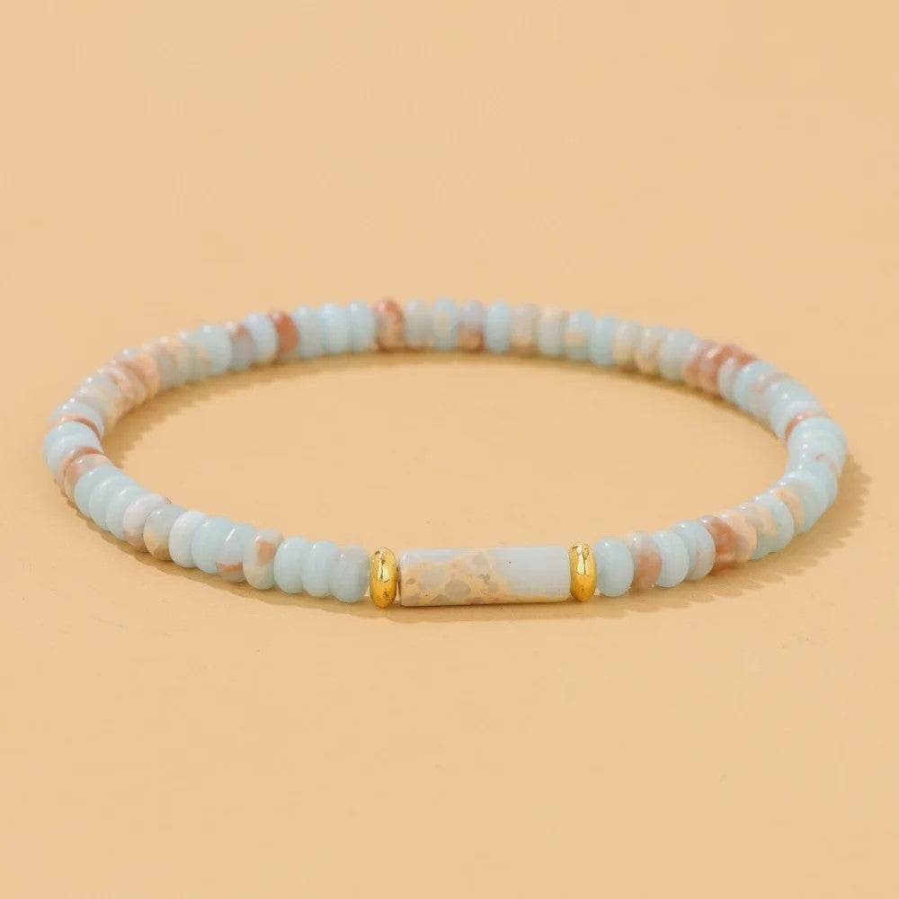 Natuurstenen Kralen Armbanden - Picasso Jasper & Zee Sediment Turquoise