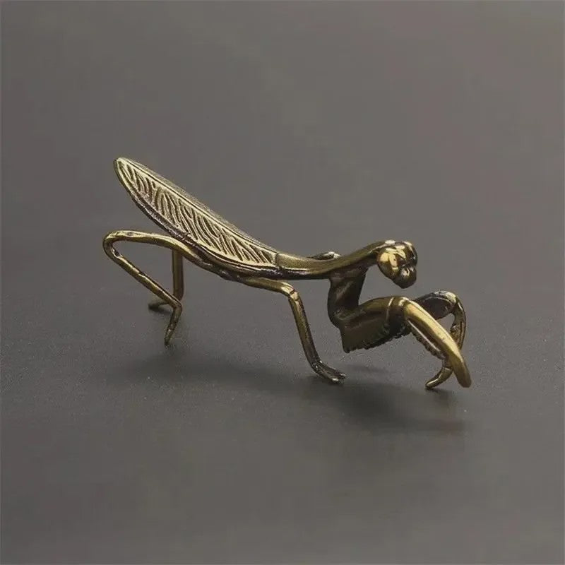 Antieke Bidsprinkhaan Miniatuur - Creatieve Decoratie voor Bureau en Huis