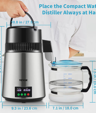 4L Water Distilleerder met Touchscreen - Zuiver en Verfrissend Drinkwater