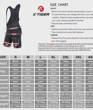 X-TIGER Heren Fietsbibshort met 5D Gel Padding en Zakken - Comfortabel & Veilig Fietsen