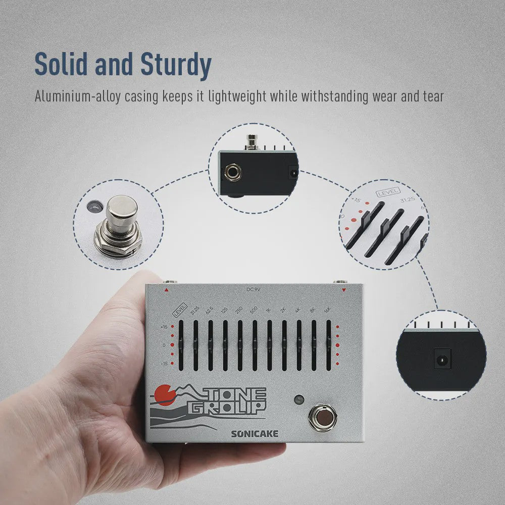 SONICAKE QDS-01 Tone Group 10-Band EQ Gitaar Bas Effectpedaal - 100% Analoog
