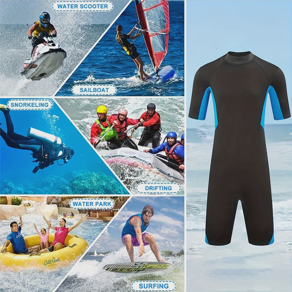 Heren Wetsuit 3mm Neopreen Korte Mouw - Duiken, Surfen & Watersport