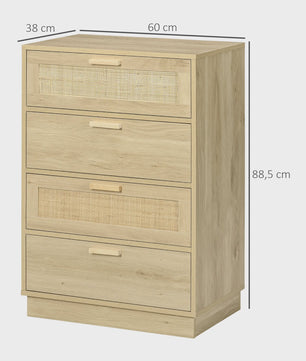 Bohemian Commode met 4 Lades - Natuurlijk Design voor Woonkamer & Hal