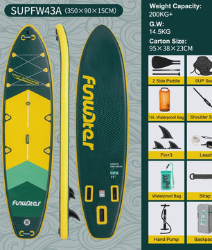 Opblaasbaar Stand Up Paddle Board Funwater 350cm - 200kg Capaciteit - Complete Set