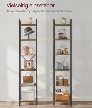 Schoenenrek met 10 vakken, smal en hoog, stalen frame, industrieel design