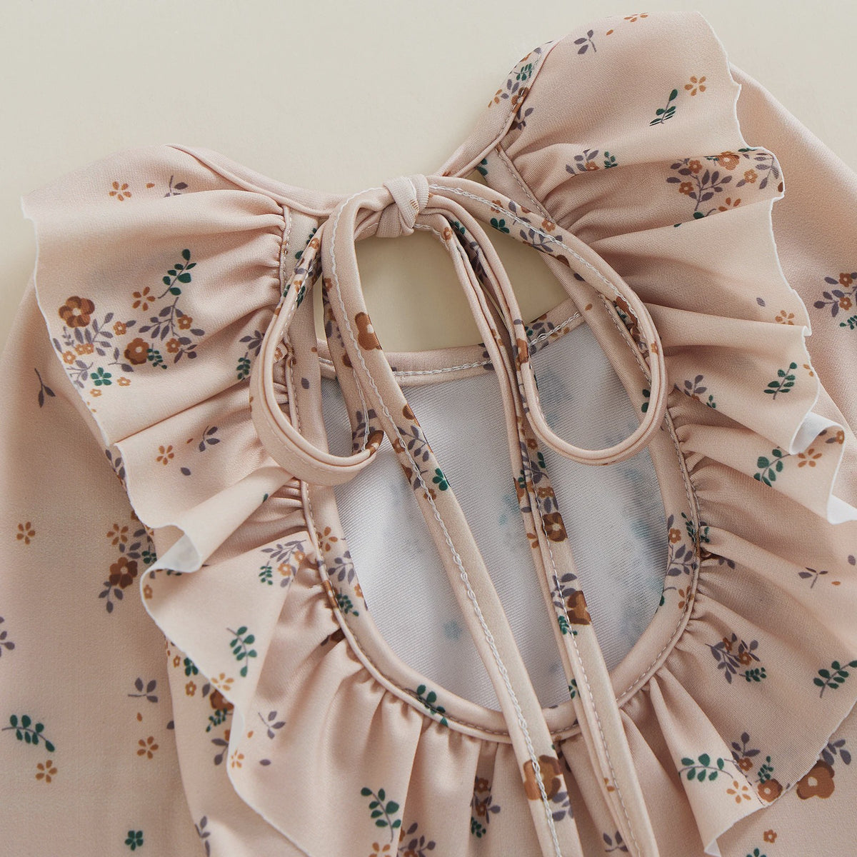 Zomerse Baby Meisjes Zwempak met Bloemenprint, Lange Mouwen en Ruches
