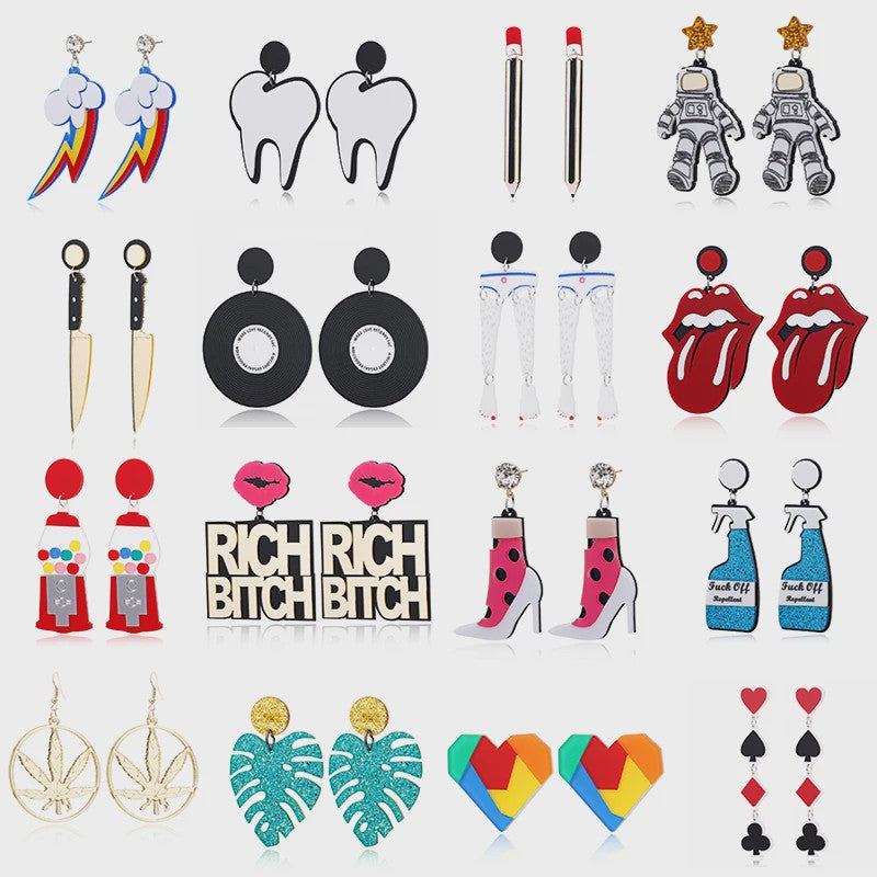 Unieke Acryl Statement Oorbellen - Vrouwen Trendy Party Sieraden