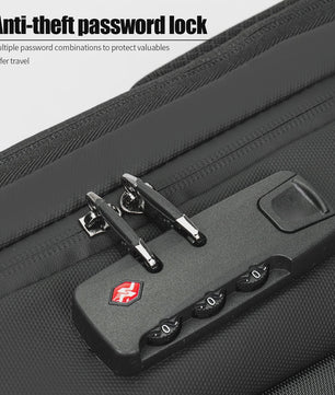 Waterdichte Heren Rugzak met Anti-diefstal Slot & USB Poort - Uitbreidbaar