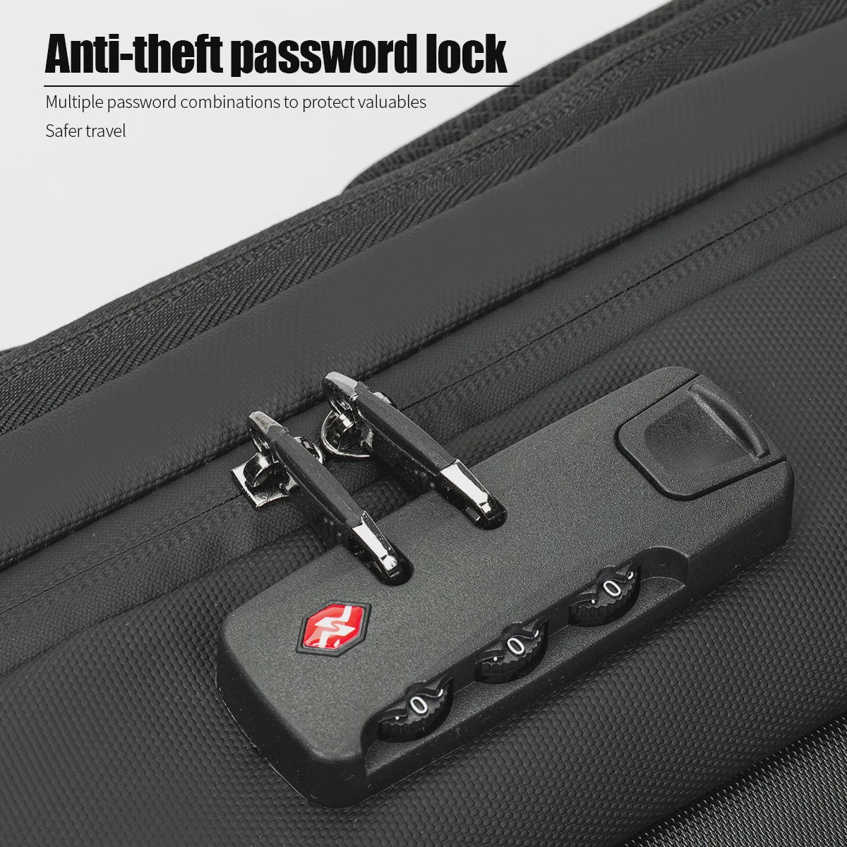 Waterdichte Heren Rugzak met Anti-diefstal Slot & USB Poort - Uitbreidbaar